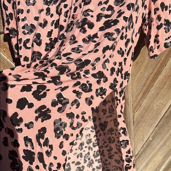Anthropologie Maeve Leopard Print Pink Tunic Short Sleeve Tunic Dress XS - Picture 4 of 7